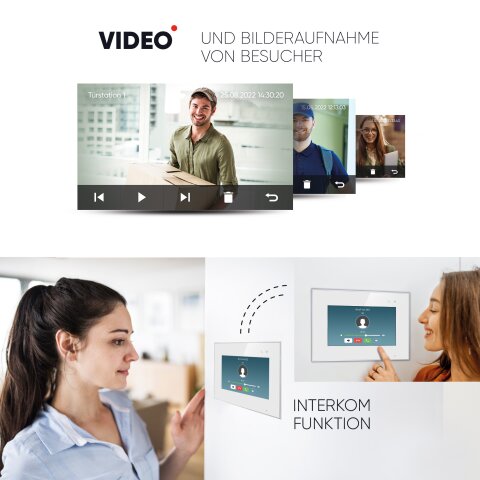 HD Video T&uuml;rsprechanlage f&uuml;r 10 Familienhaus, 10x Monitor, Balter EVO HD