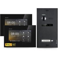 HD Video T&uuml;rsprechanlage f&uuml;r 1 Familienhaus, 2x Monitore, Balter EVO HD Black