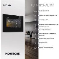 HD Video T&uuml;rsprechanlage f&uuml;r 1 Familienhaus, 2x Monitore, Balter EVO HD Black