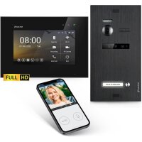 HD Video T&uuml;rsprechanlage mit Smartphone App f&uuml;r 1 Familienhaus, 1x Monitor, Balter EVO HD WLAN Black