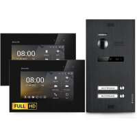 HD Video T&uuml;rsprechanlage f&uuml;r 2 Familienhaus, 2 x Monitore, Balter EVO HD Black