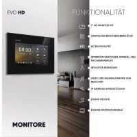 HD Video T&uuml;rsprechanlage mit Fingerprint und RFID f&uuml;r 1 Familienhaus, 2x Monitore, Balter EVO HD Fingerprint