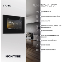 HD Video T&uuml;rsprechanlage mit Fingerprint und RFID f&uuml;r 4 Familienhaus, 4x Monitore, Balter EVO HD Fingerprint