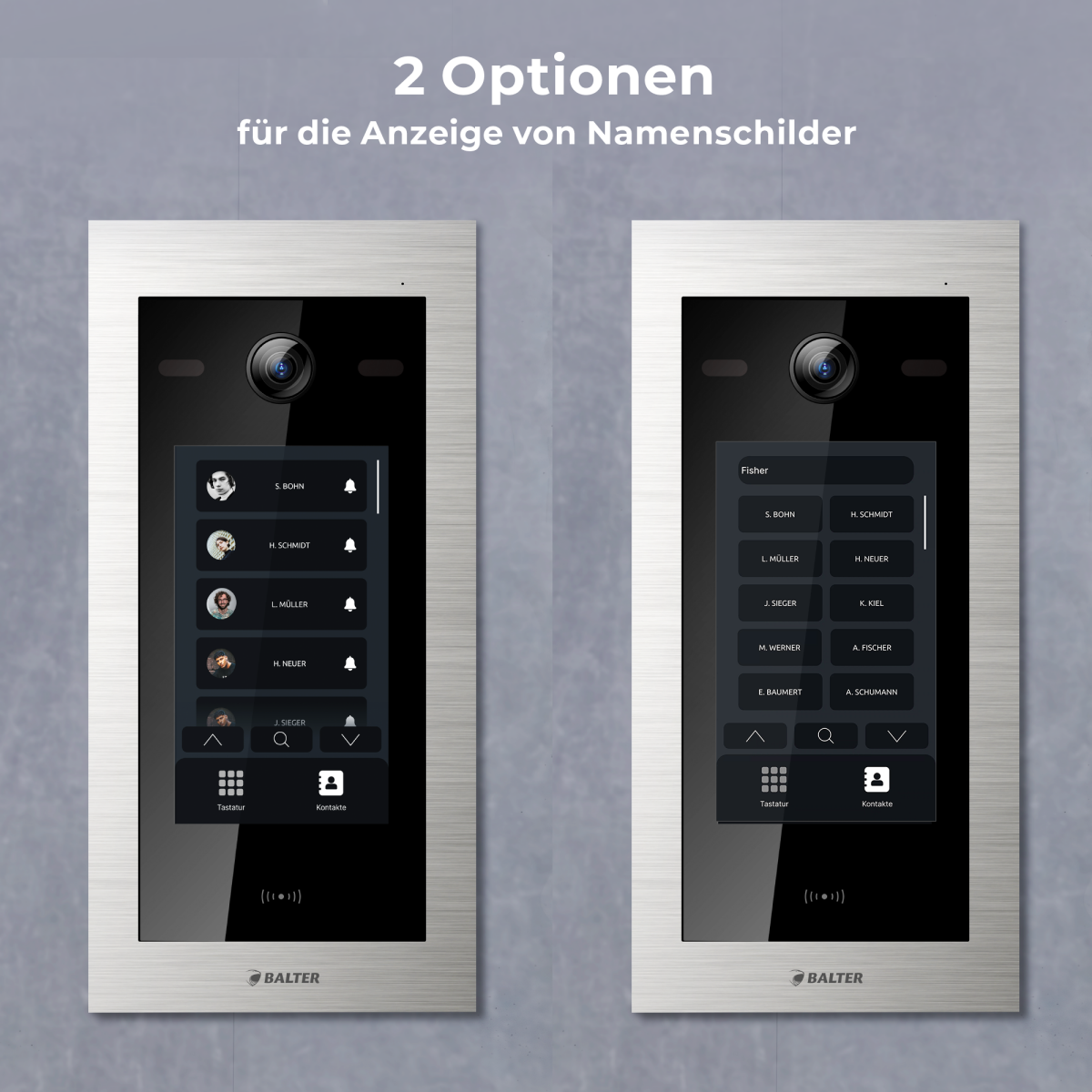 HD Video T&uuml;rsprechanlage mit Touchscreen und RFID f&uuml;r 1 Familienhaus, 4x Monitore, Balter EVO HD Touch