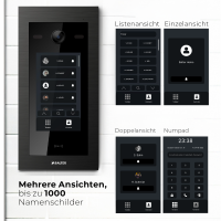 HD Video T&uuml;rsprechanlage mit Touchscreen und RFID f&uuml;r 1 Familienhaus, 1x Monitor, Balter EVO HD Touch Schwarz