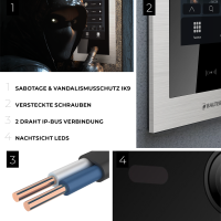 HD Video T&uuml;rsprechanlage mit Touchscreen und RFID f&uuml;r 1 Familienhaus, 1x Monitor, Balter EVO HD Touch