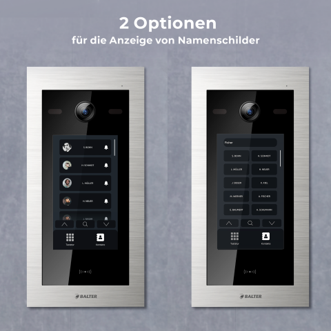 HD Video T&uuml;rsprechanlage mit Touchscreen und RFID f&uuml;r 4 Familienhaus, 4x Monitore, Balter EVO HD Touch