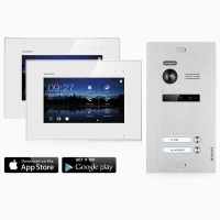 Video T&uuml;rsprechanlage mit Smartphone App f&uuml;r 2 Familienhaus, 2x Monitore, Balter EVO WLAN